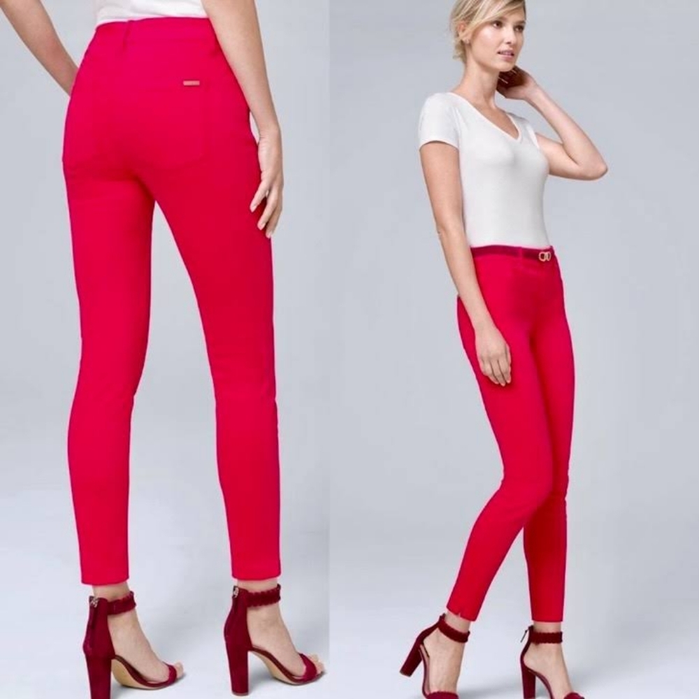 White House Black Market Slim Crop Red Jeans Pants Women's Size 12 WHBM